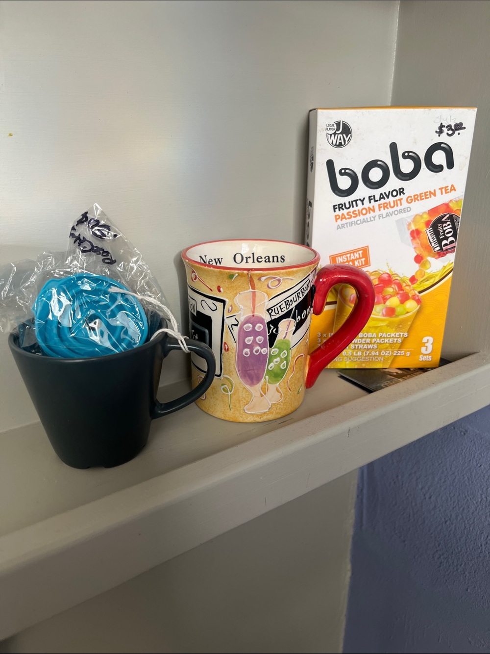 New Orleans Colorful Ceramic Mug BOBA lot of 4 items